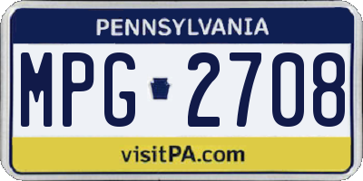PA license plate MPG2708