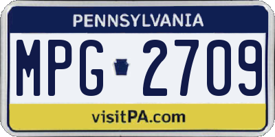 PA license plate MPG2709