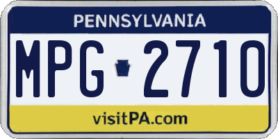 PA license plate MPG2710