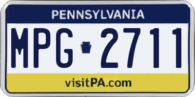 PA license plate MPG2711