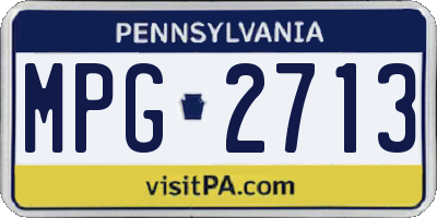 PA license plate MPG2713