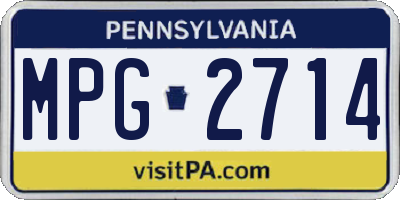 PA license plate MPG2714