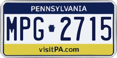PA license plate MPG2715