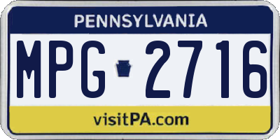PA license plate MPG2716