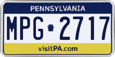 PA license plate MPG2717