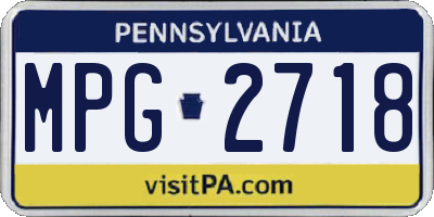 PA license plate MPG2718