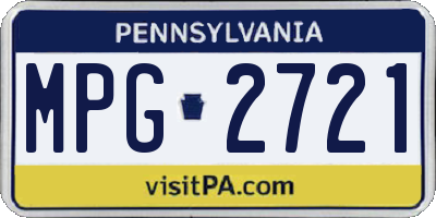PA license plate MPG2721