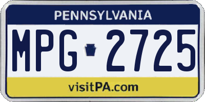 PA license plate MPG2725