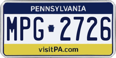PA license plate MPG2726
