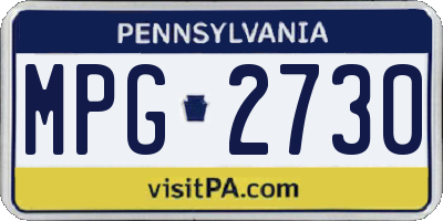 PA license plate MPG2730