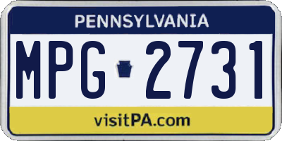 PA license plate MPG2731