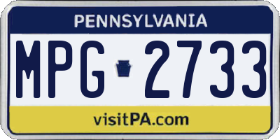 PA license plate MPG2733