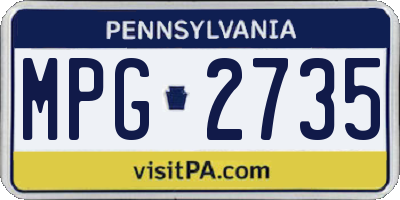 PA license plate MPG2735