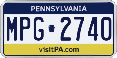 PA license plate MPG2740