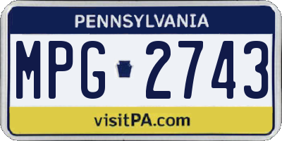 PA license plate MPG2743