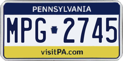PA license plate MPG2745