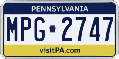 PA license plate MPG2747
