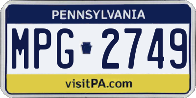 PA license plate MPG2749