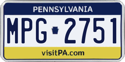 PA license plate MPG2751