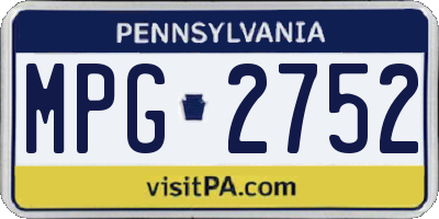 PA license plate MPG2752
