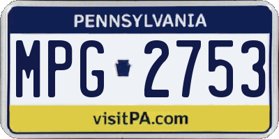 PA license plate MPG2753