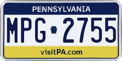 PA license plate MPG2755