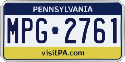 PA license plate MPG2761