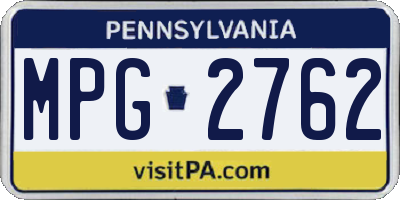 PA license plate MPG2762