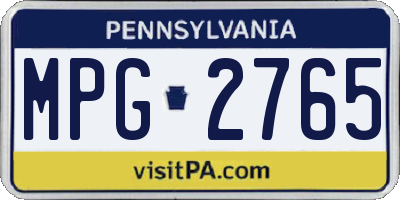 PA license plate MPG2765