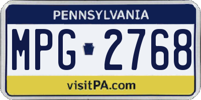 PA license plate MPG2768