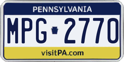 PA license plate MPG2770