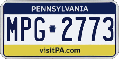 PA license plate MPG2773