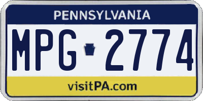 PA license plate MPG2774