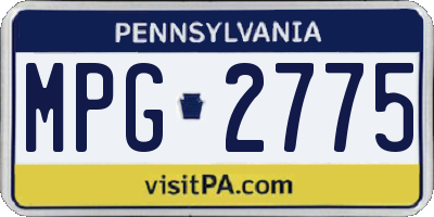 PA license plate MPG2775
