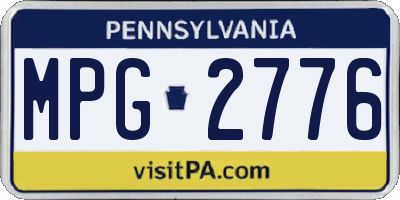 PA license plate MPG2776
