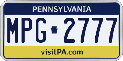 PA license plate MPG2777