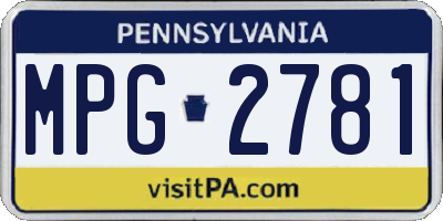 PA license plate MPG2781