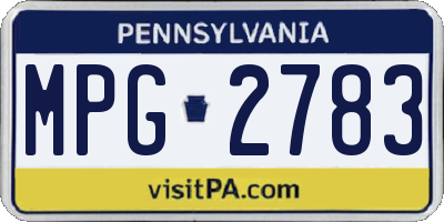 PA license plate MPG2783