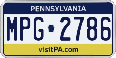 PA license plate MPG2786