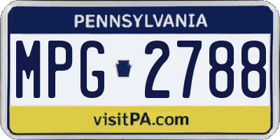PA license plate MPG2788