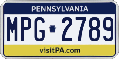 PA license plate MPG2789