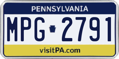 PA license plate MPG2791