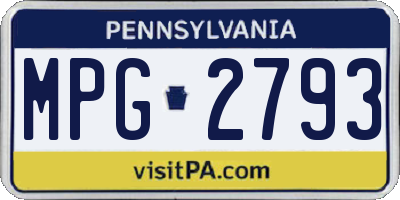 PA license plate MPG2793