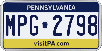 PA license plate MPG2798