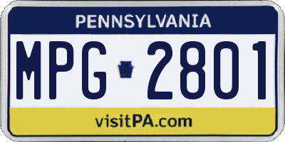 PA license plate MPG2801