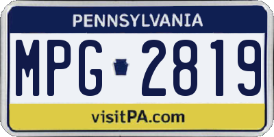 PA license plate MPG2819