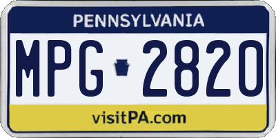 PA license plate MPG2820