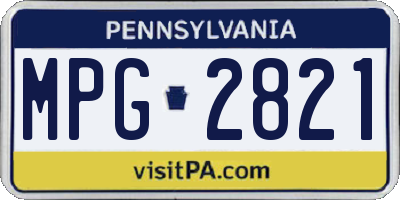 PA license plate MPG2821