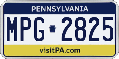 PA license plate MPG2825