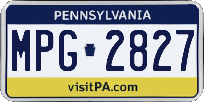 PA license plate MPG2827